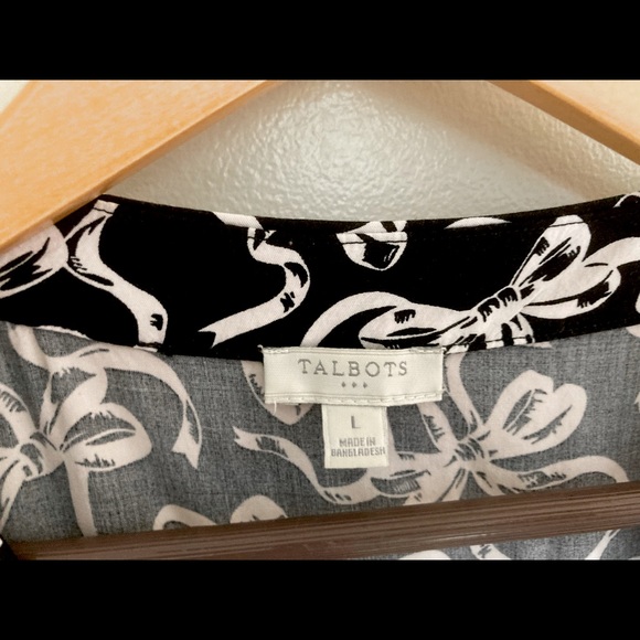 Talbots black and white ribbon pattern sleeveless blouse - Picture 5 of 8